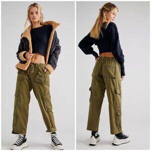 Free People Tahiti Cargo Pants in Olive Green - Small, SUPER OVERSIZED!